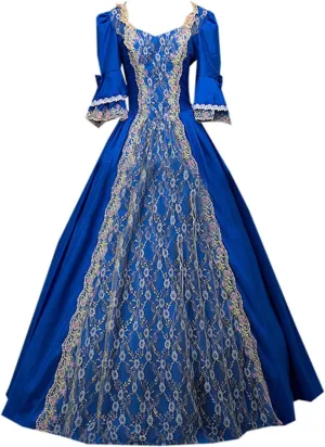 18th Century Dress Victorian Baroque Dress Long Satin Rococo Party Dresses