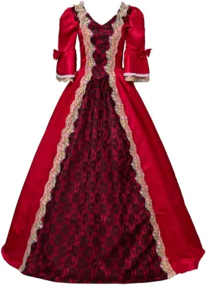 18th Century Dress Victorian Baroque Dress Long Satin Rococo Party Dresses