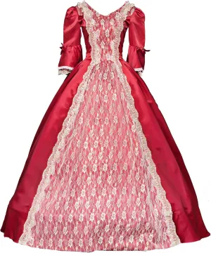18th Century Dress Victorian Baroque Dress Long Satin Rococo Party Dresses