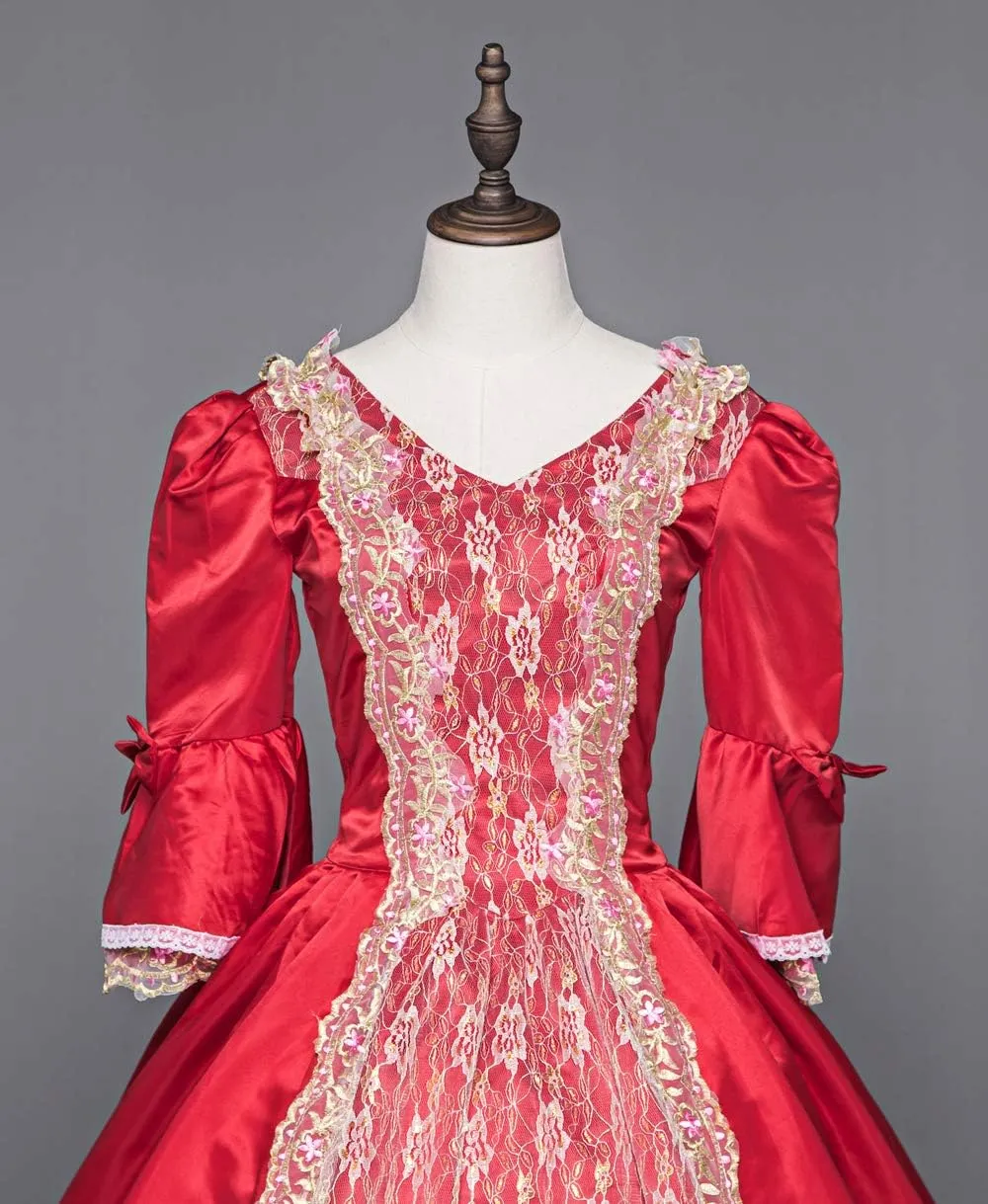 18th Century Dress Victorian Baroque Dress Long Satin Rococo Party Dresses