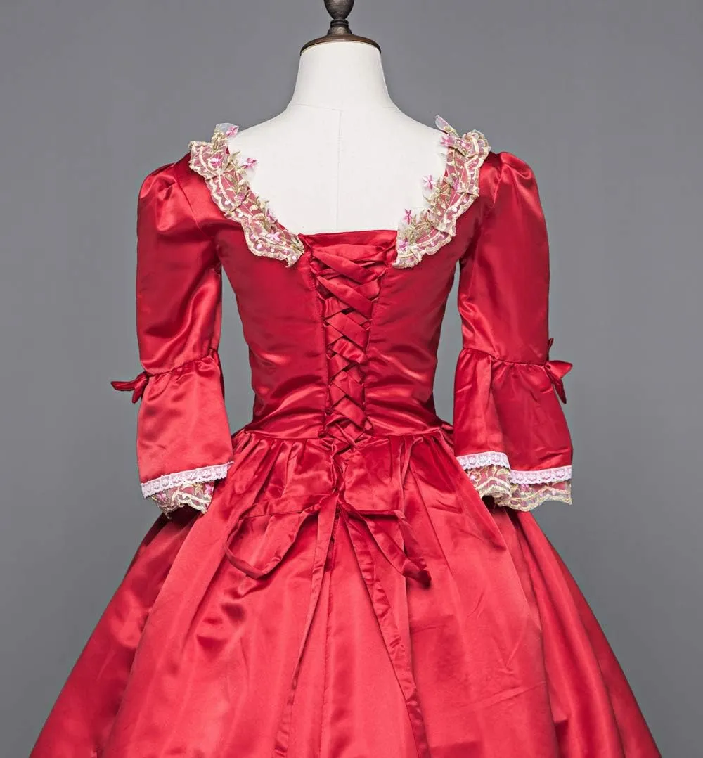 18th Century Dress Victorian Baroque Dress Long Satin Rococo Party Dresses