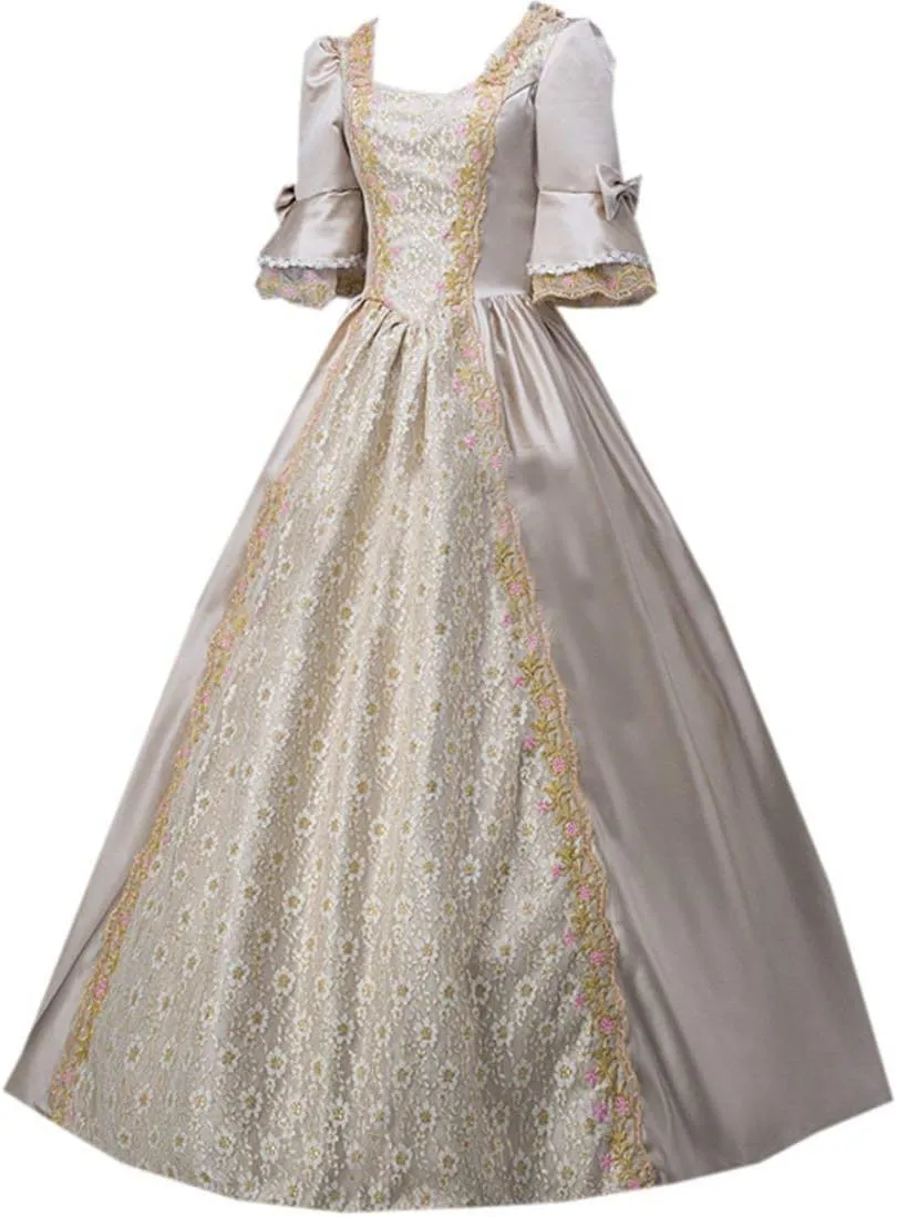 18th Century Dress Victorian Baroque Dress Long Satin Rococo Party Dresses