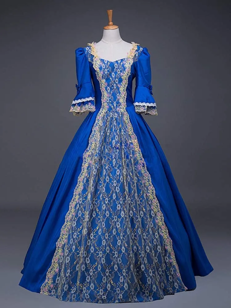 18th Century Dress Victorian Baroque Dress Long Satin Rococo Party Dresses