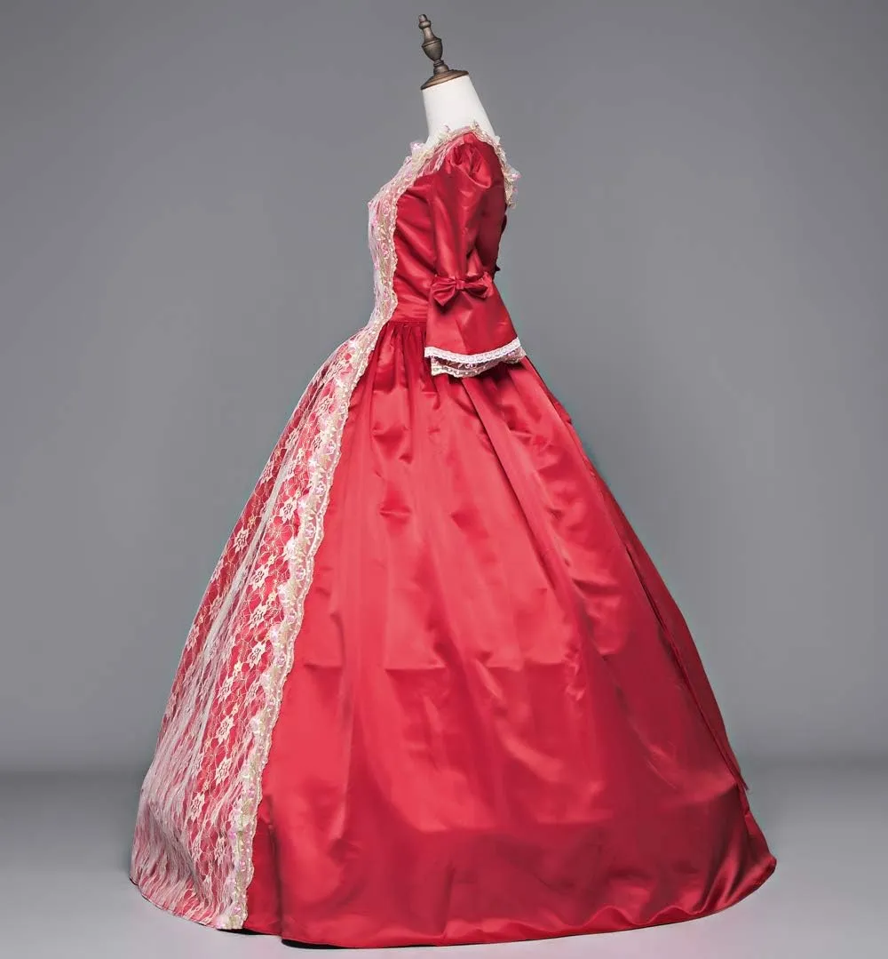 18th Century Dress Victorian Baroque Dress Long Satin Rococo Party Dresses