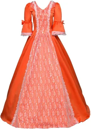 18th Century Dress Victorian Baroque Dress Long Satin Rococo Party Dresses
