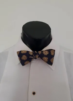 1960s Blue Grey Self Tie Bow Tie by Holeproof
