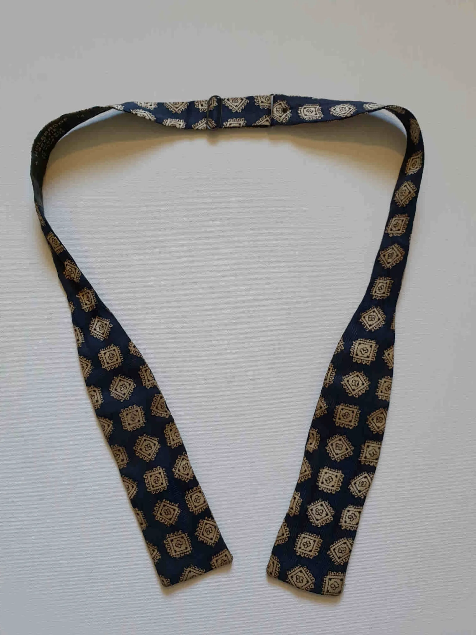 1960s Blue Grey Self Tie Bow Tie by Holeproof
