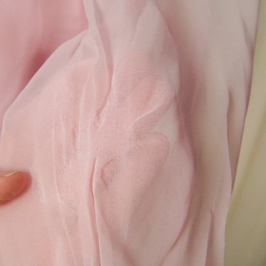 1960s Chiffon Pink Lace Dress