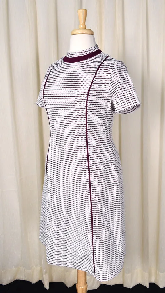 1960s Vintage Purple Scallop Dress
