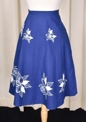 1970s Vintage Hawaiian Skies Wrap Skirt