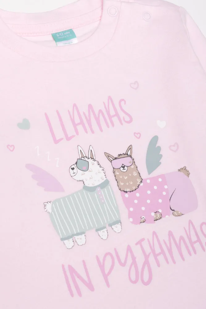 2 Pack long Sleeve Pyjamas Pink And White