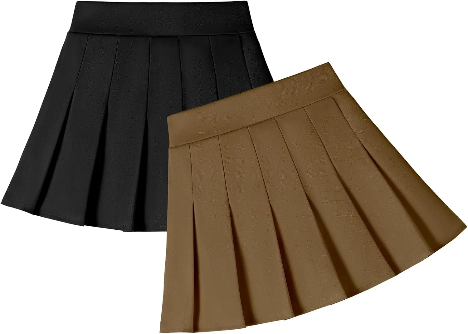 2 Pack Toddler Baby Girls Pleated Skirt Baby Girls Uniform Skirt Built in Shorts Tennis Casual Skorts for Little Kid