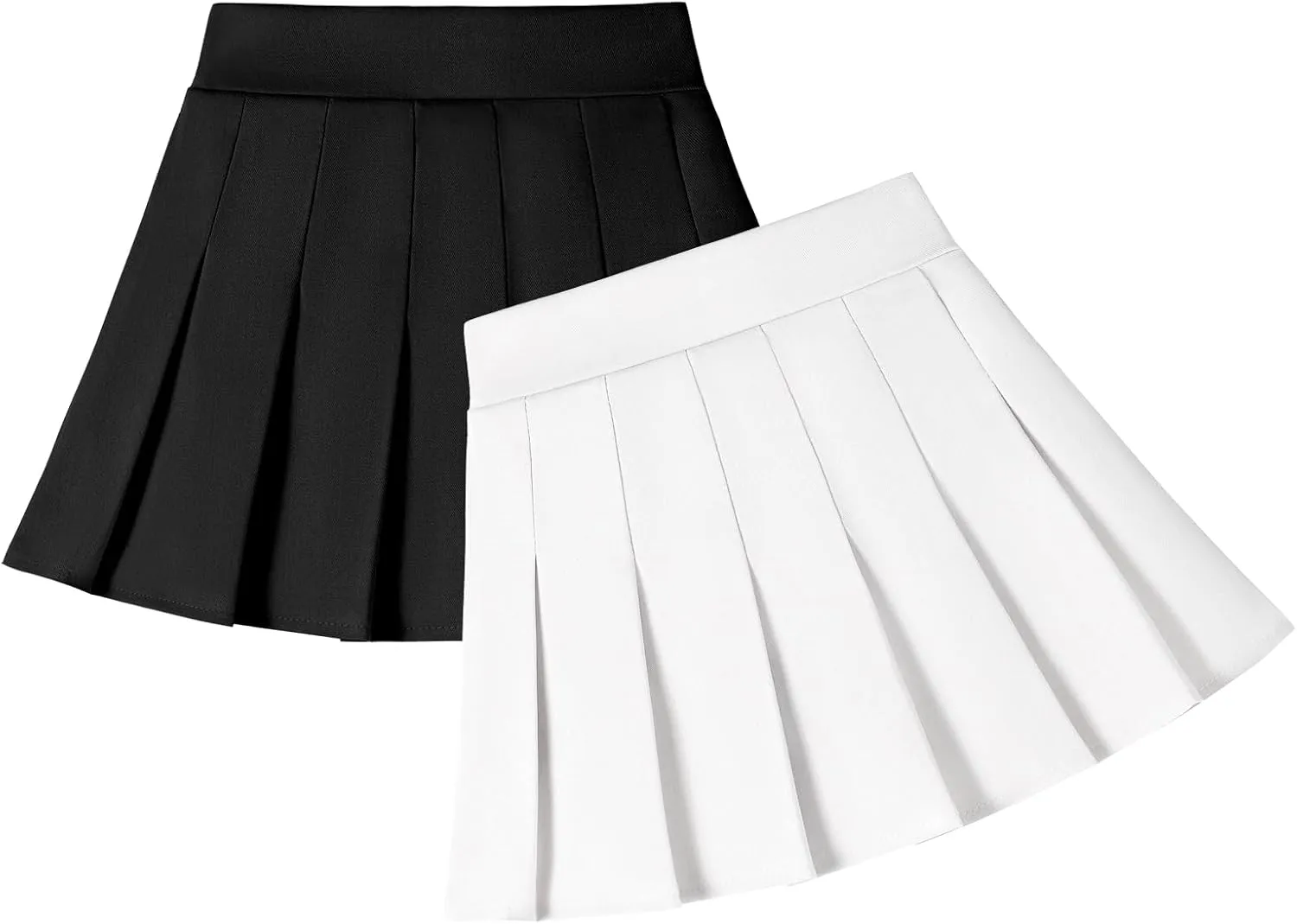 2 Pack Toddler Baby Girls Pleated Skirt Baby Girls Uniform Skirt Built in Shorts Tennis Casual Skorts for Little Kid