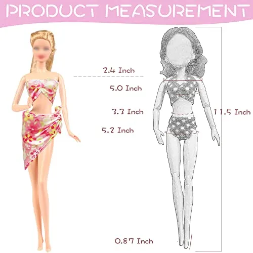 20 Pcs Doll Clothes and Accessories for Barbie Handmade 3 Sequins Dresses 4 Fashion Dresses 3 Tops and Pants Casual Outfits 10 Shoes for 11.5 inch Girl Dolls