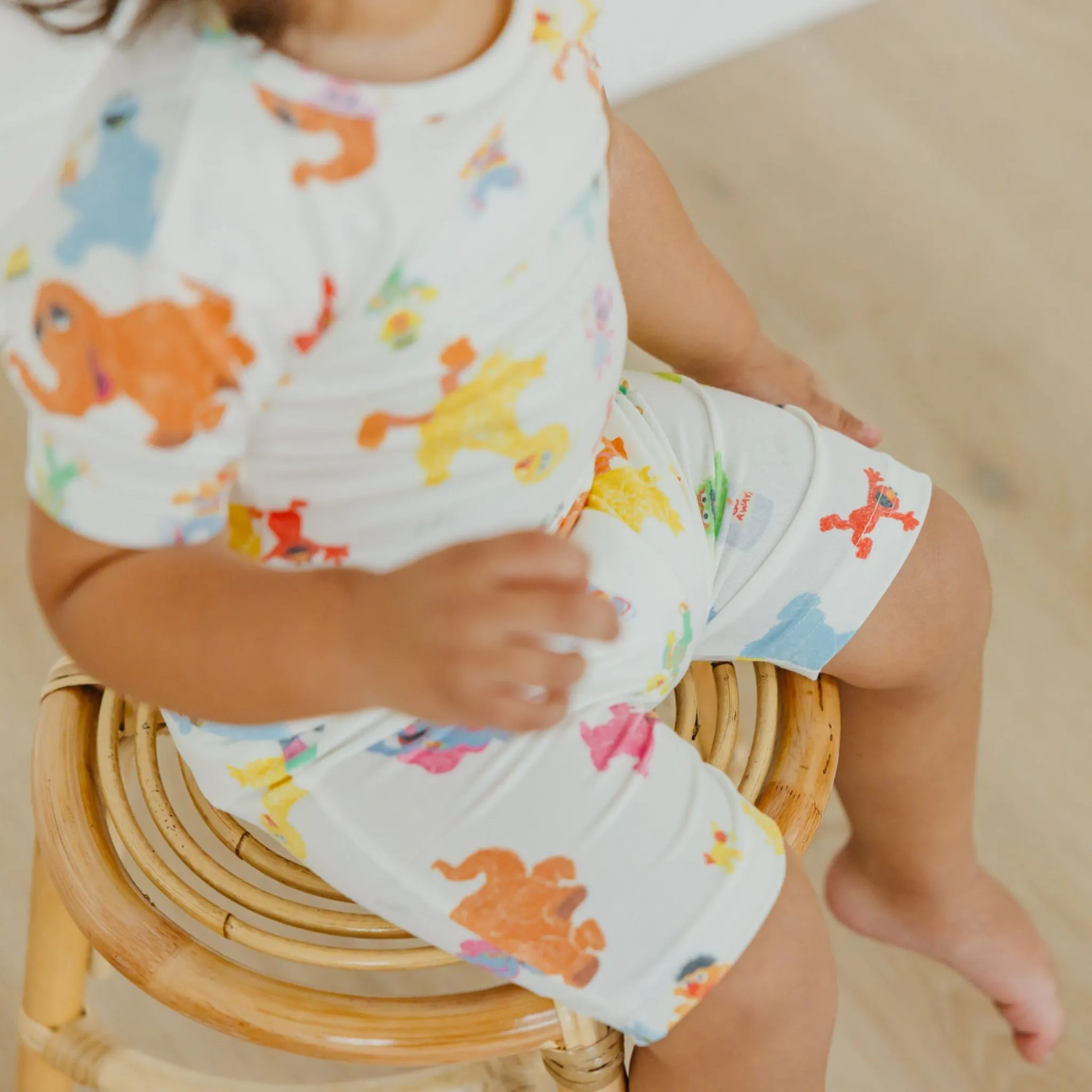 2pc Short Sleeve Pajama Set - Sesame Friends