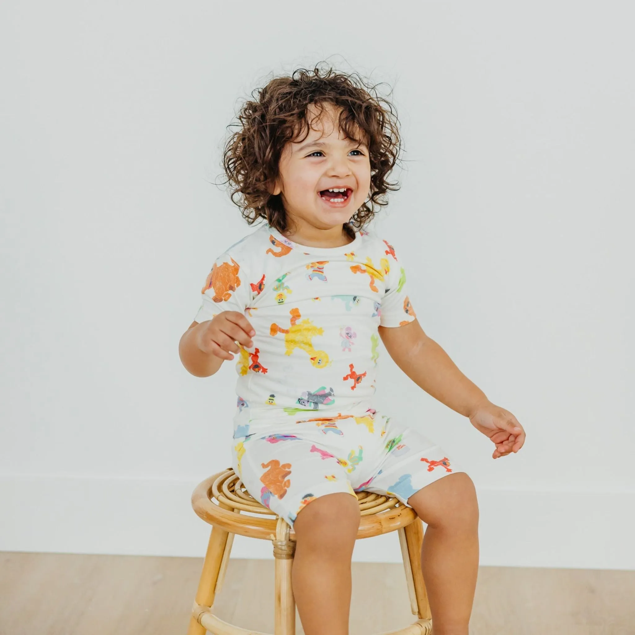 2pc Short Sleeve Pajama Set - Sesame Friends