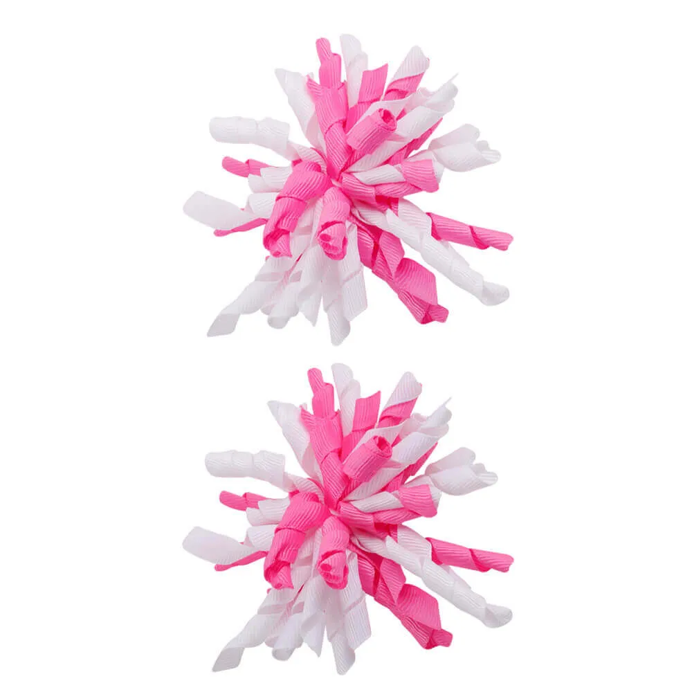 2PCS Curly Ribbon Loopy Hair Bows