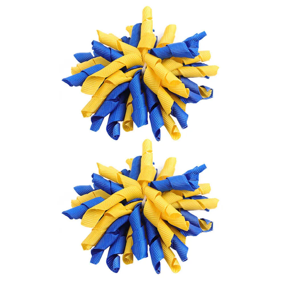 2PCS Curly Ribbon Loopy Hair Bows