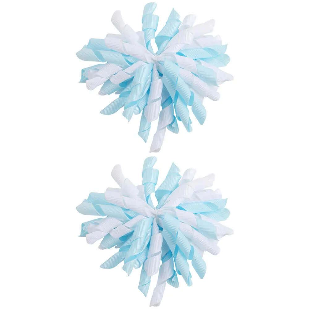 2PCS Curly Ribbon Loopy Hair Bows