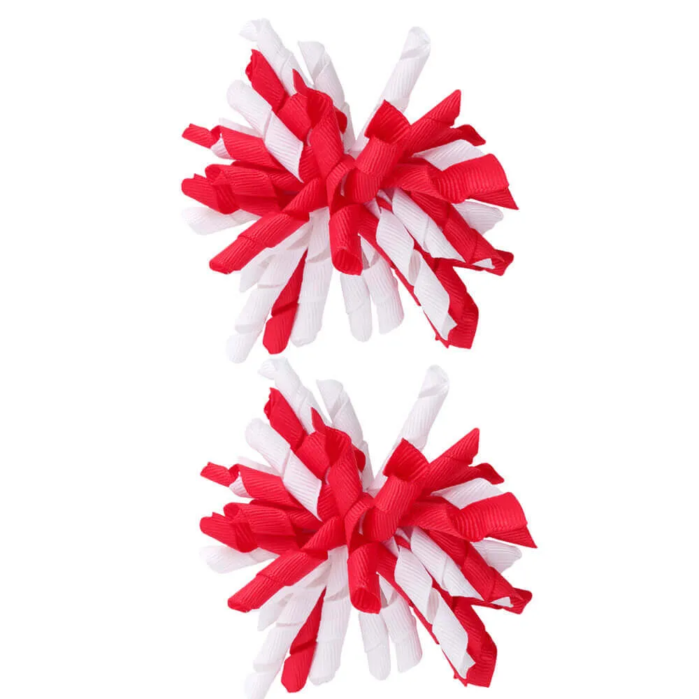 2PCS Curly Ribbon Loopy Hair Bows