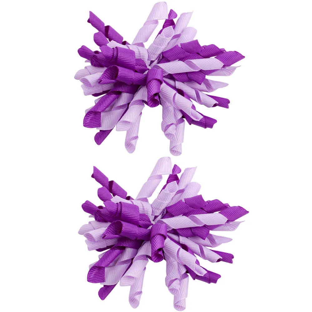 2PCS Curly Ribbon Loopy Hair Bows