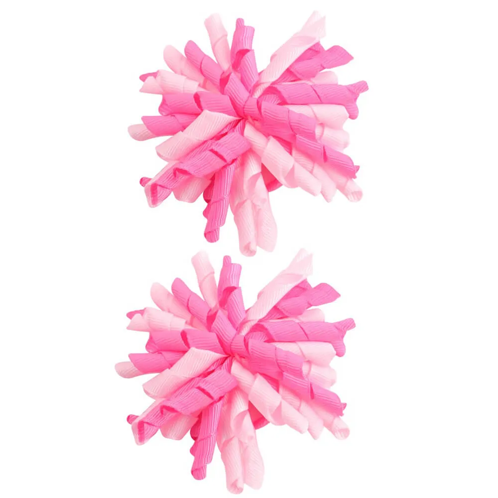 2PCS Curly Ribbon Loopy Hair Bows