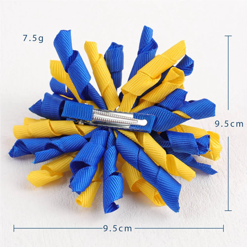 2PCS Curly Ribbon Loopy Hair Bows