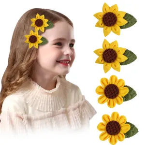 2PCS Cute Girl Sunflower Hair Clips