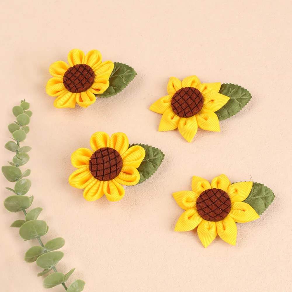 2PCS Cute Girl Sunflower Hair Clips