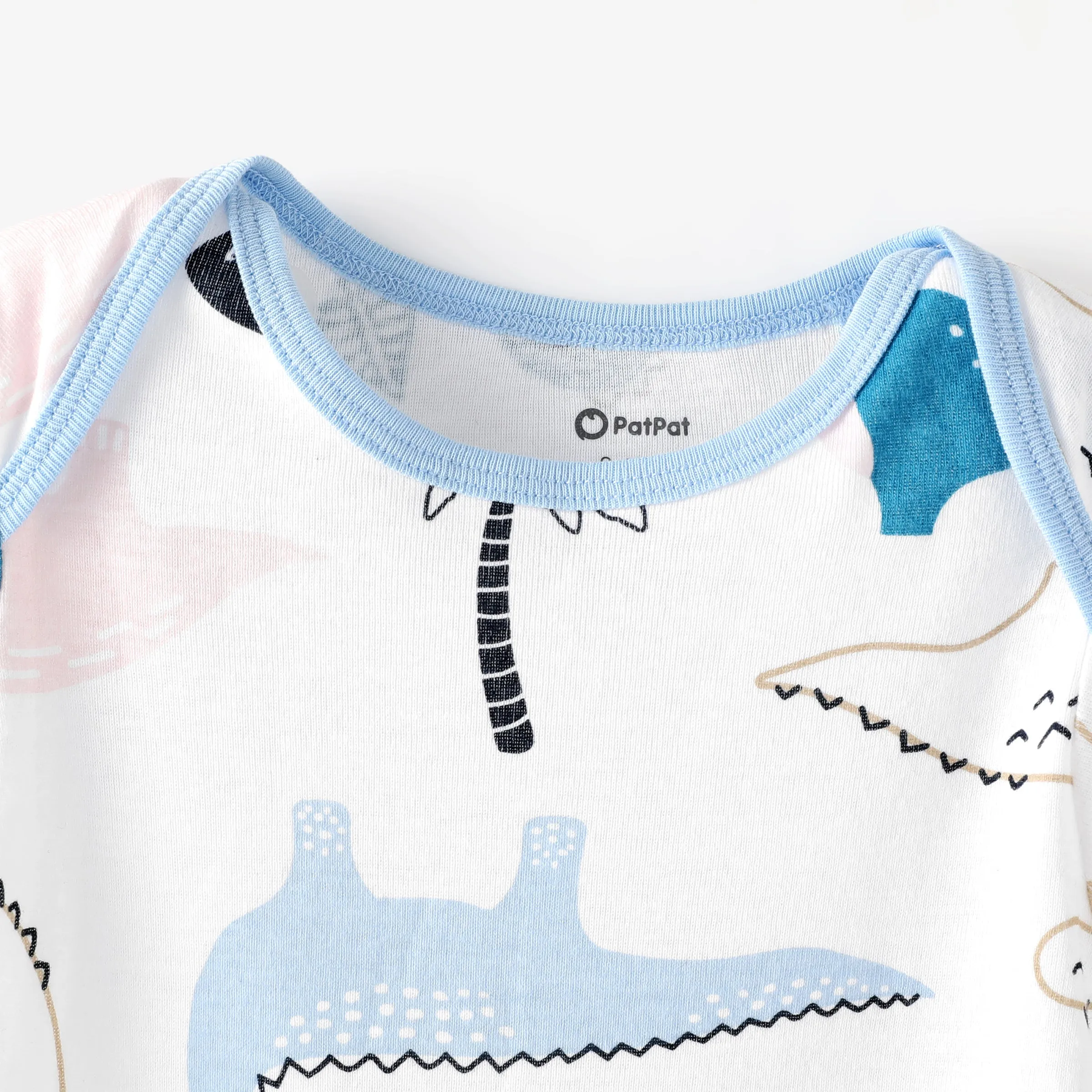 3-Pack Baby Girl/Boy Dinosaur Print/Stripe/Solid Color Short-sleeve Rompers