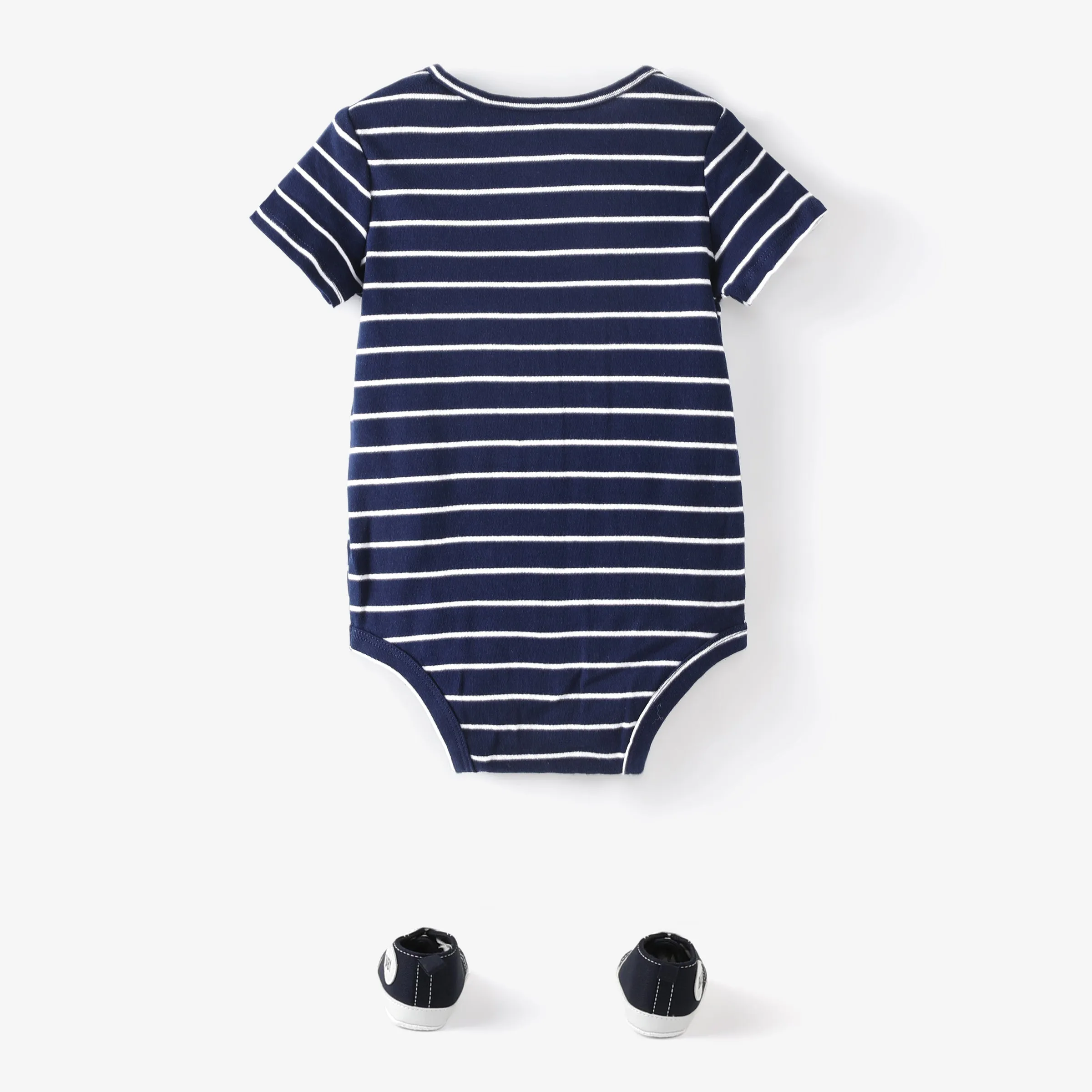 3-Pack Baby Girl/Boy Dinosaur Print/Stripe/Solid Color Short-sleeve Rompers