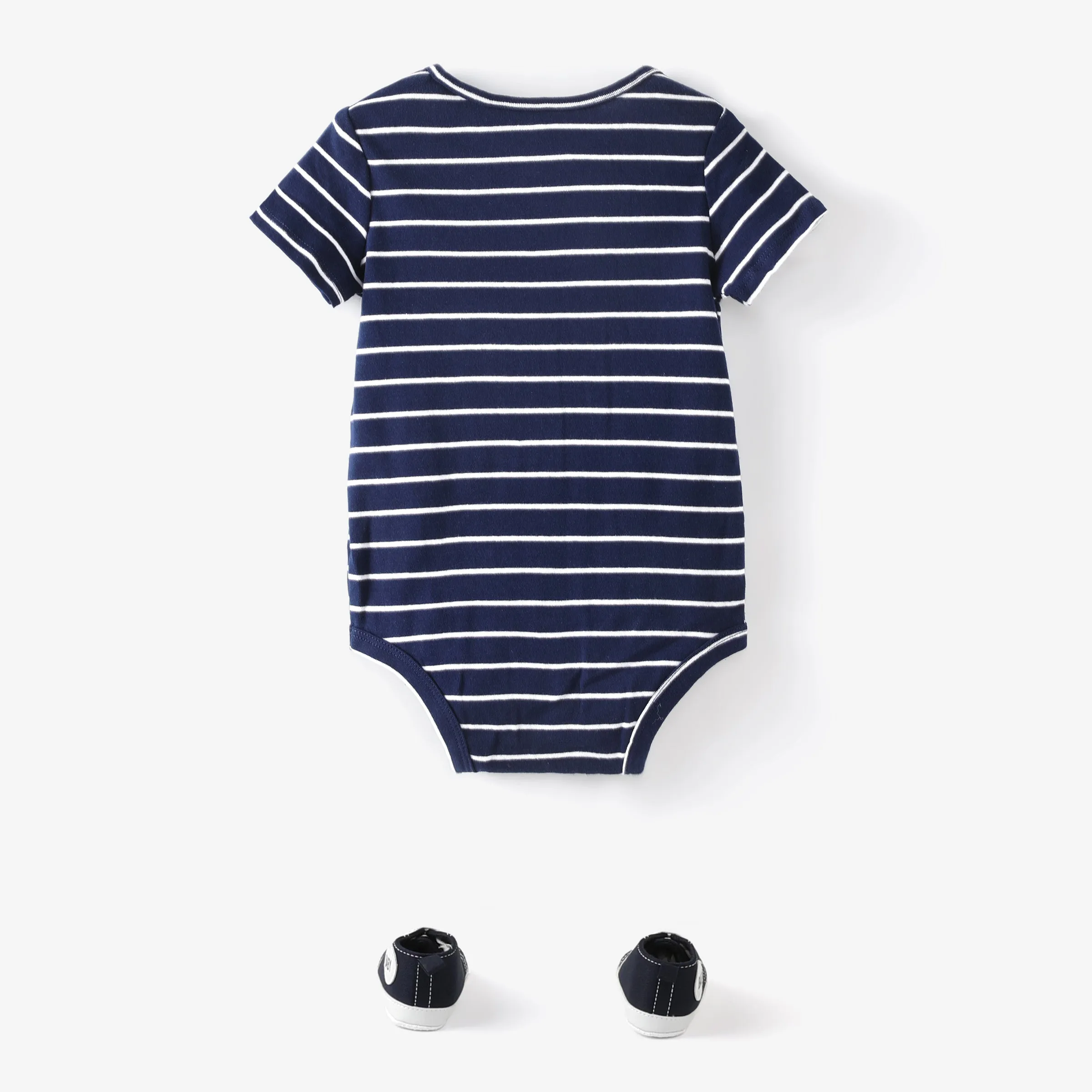 3-Pack Baby Girl/Boy Dinosaur Print/Stripe/Solid Color Short-sleeve Rompers