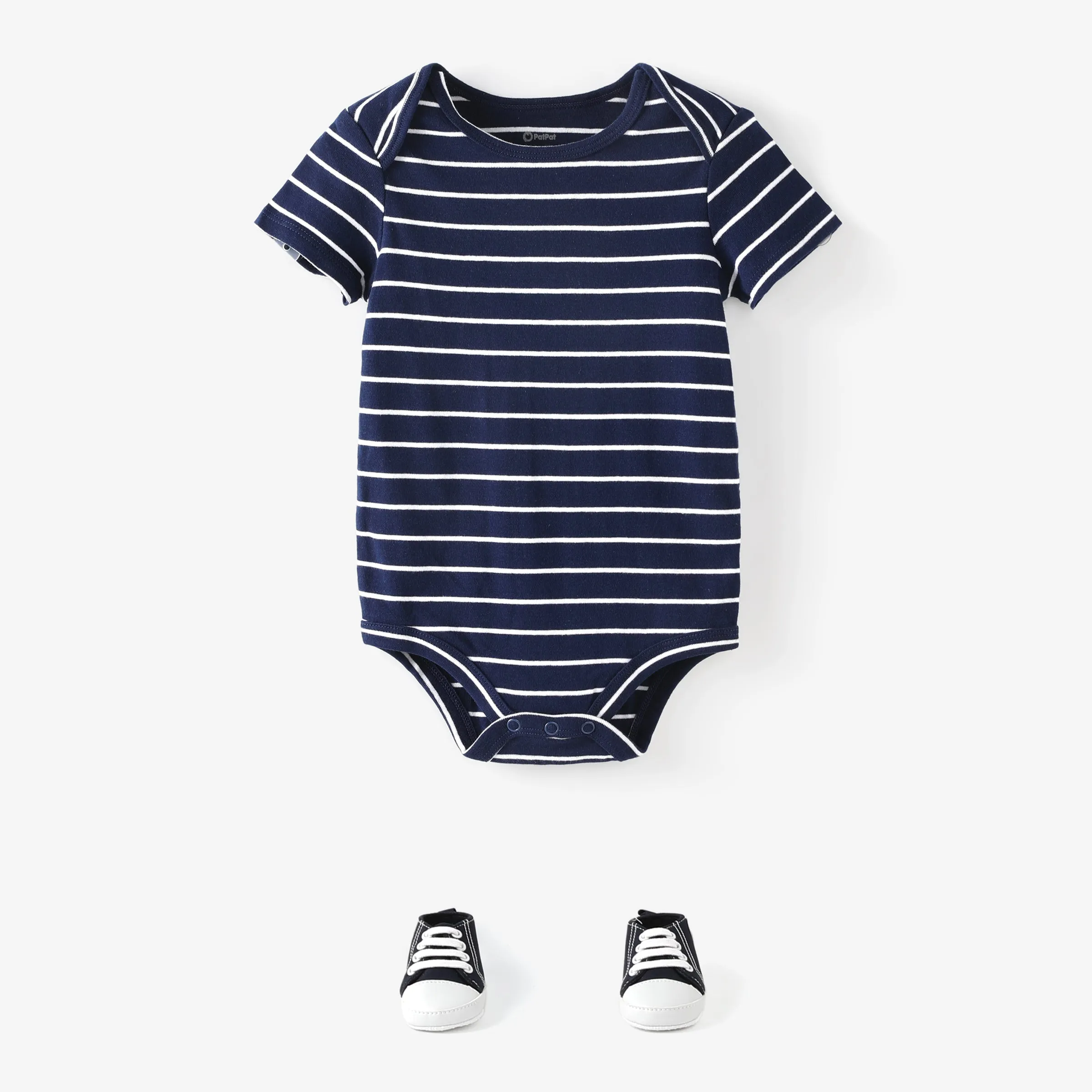 3-Pack Baby Girl/Boy Dinosaur Print/Stripe/Solid Color Short-sleeve Rompers