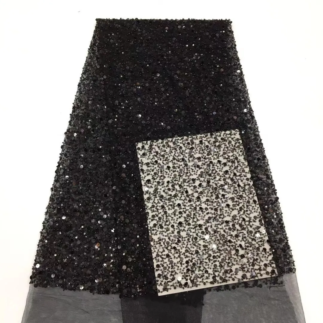 3 YARDS / 15 COLORS / GRACE Sequin Sparkly Beaded Mesh Ground Embroidery Mesh Lace Dress Tulle Fabric