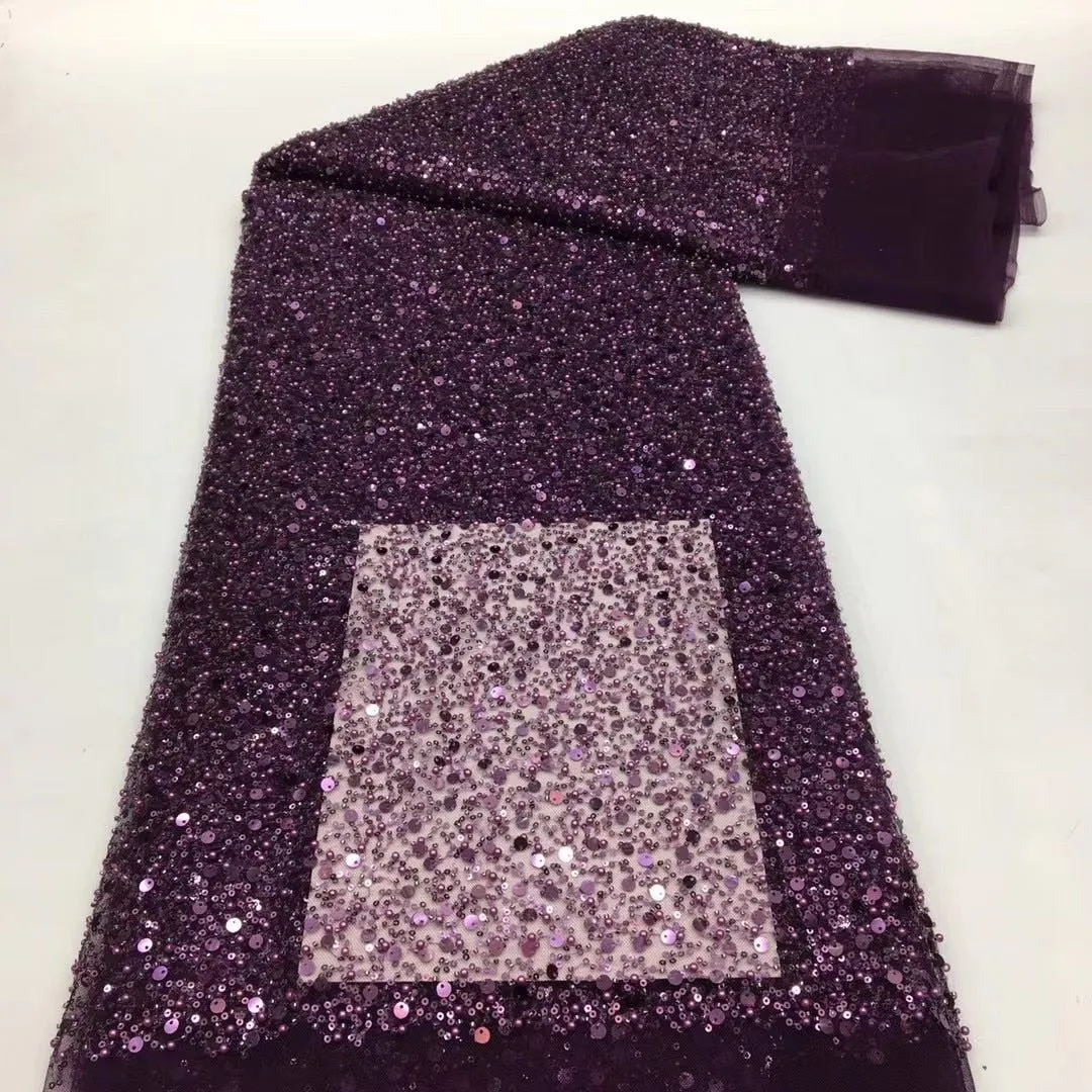 3 YARDS / 15 COLORS / GRACE Sequin Sparkly Beaded Mesh Ground Embroidery Mesh Lace Dress Tulle Fabric