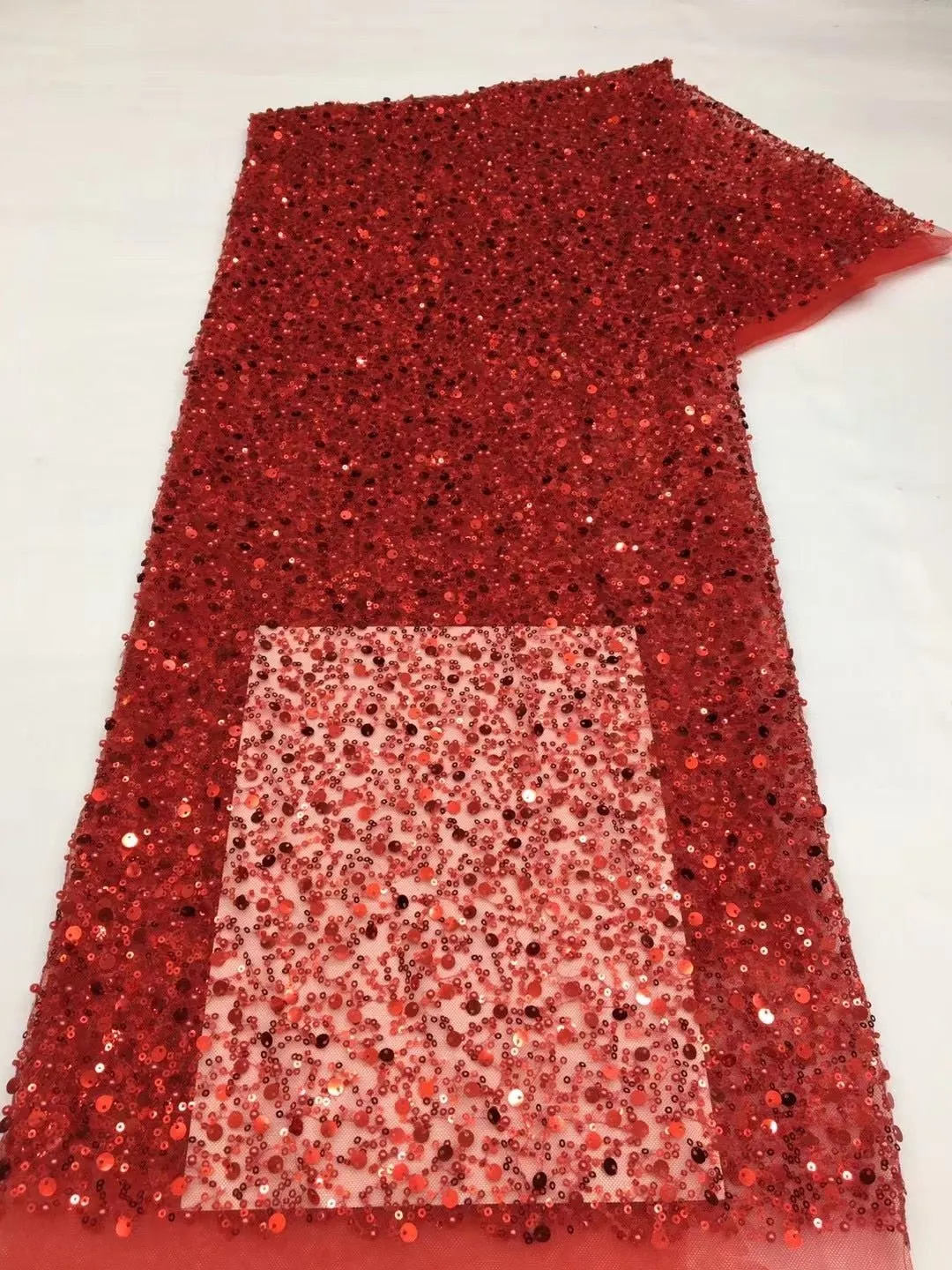 3 YARDS / 15 COLORS / GRACE Sequin Sparkly Beaded Mesh Ground Embroidery Mesh Lace Dress Tulle Fabric