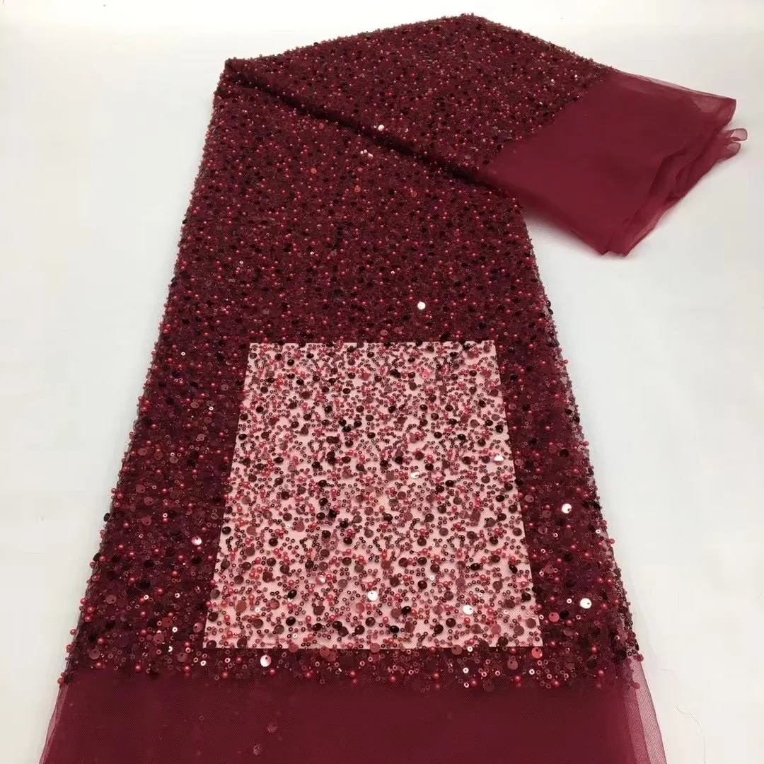 3 YARDS / 15 COLORS / GRACE Sequin Sparkly Beaded Mesh Ground Embroidery Mesh Lace Dress Tulle Fabric