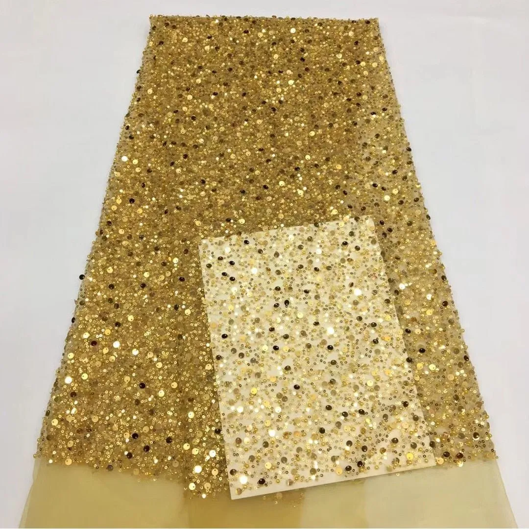 3 YARDS / 15 COLORS / GRACE Sequin Sparkly Beaded Mesh Ground Embroidery Mesh Lace Dress Tulle Fabric