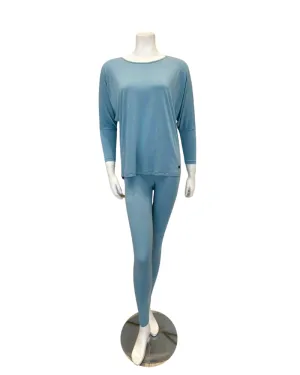 3049-R Aqua Round Neck Modal Pajamas Set
