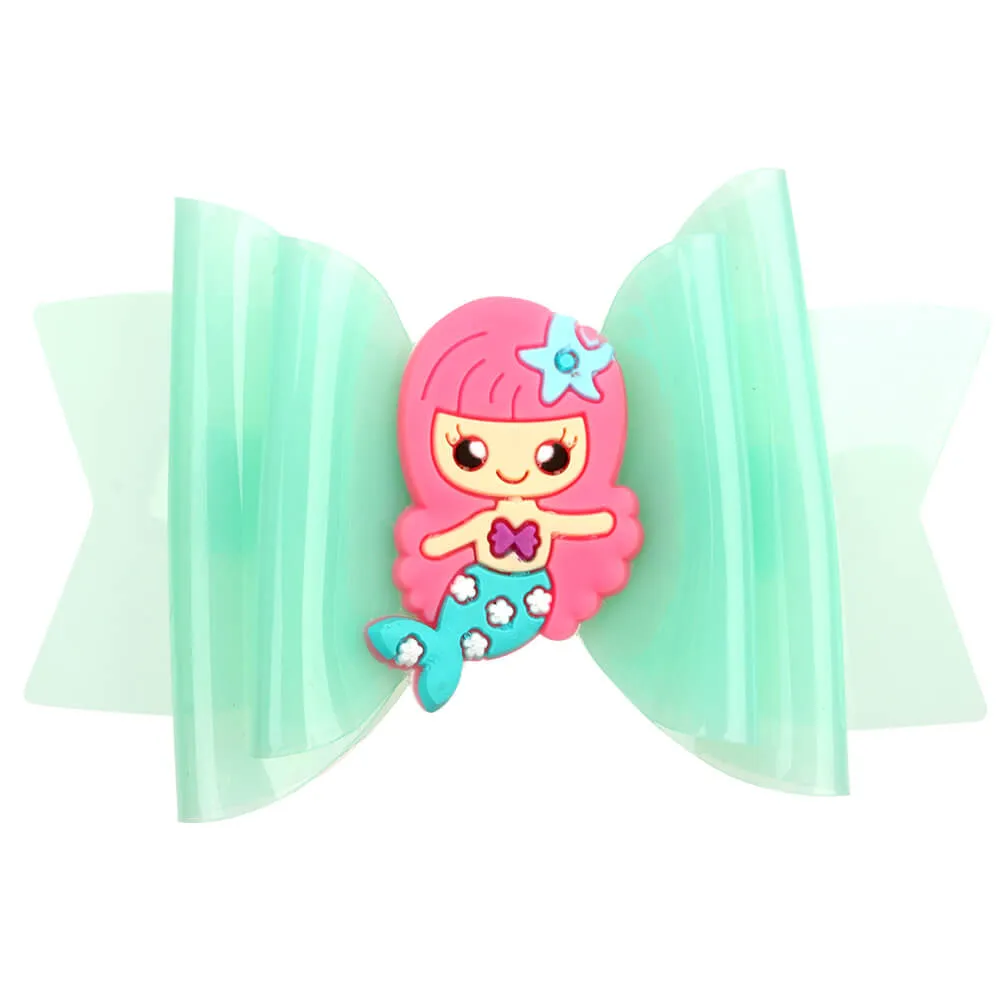 30Pcs Cartoon Mermaid Jelly Hair Bows