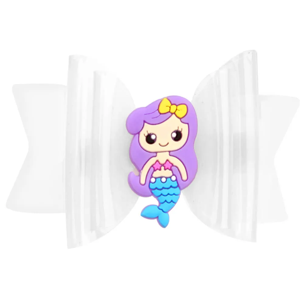 30Pcs Cartoon Mermaid Jelly Hair Bows