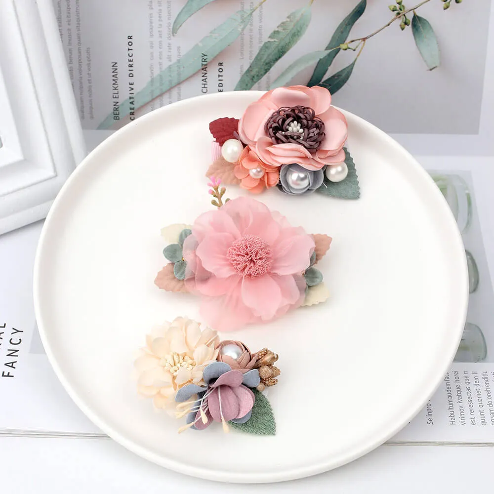 3pcs/set Cute Flower Hair Clips