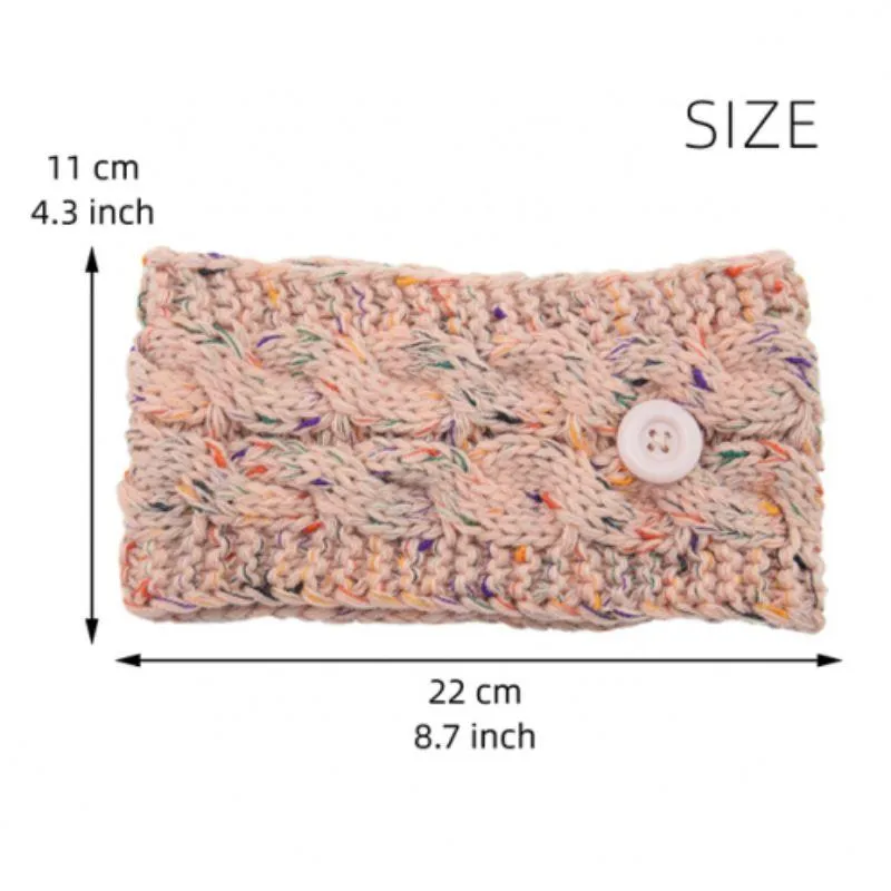 4-Pack: Women's Winter Headband and Ear Warmer with Buttons to Hold Mask