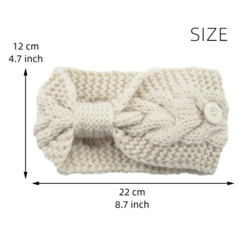 4-Pack: Women's Winter Headband and Ear Warmer with Buttons to Hold Mask