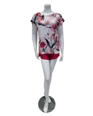 4021 Floral Print Ruby Shorts Modal Pajamas Set