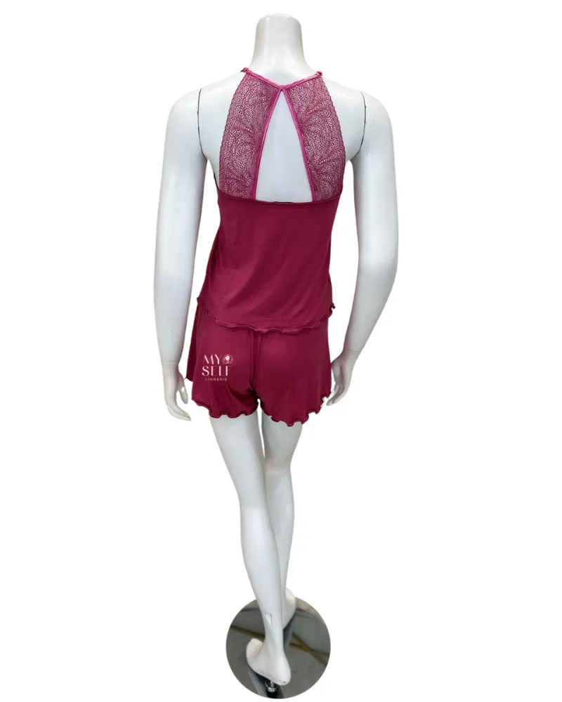 4030 Strawberry Lace Modal Cami & Shorts Pajamas Set