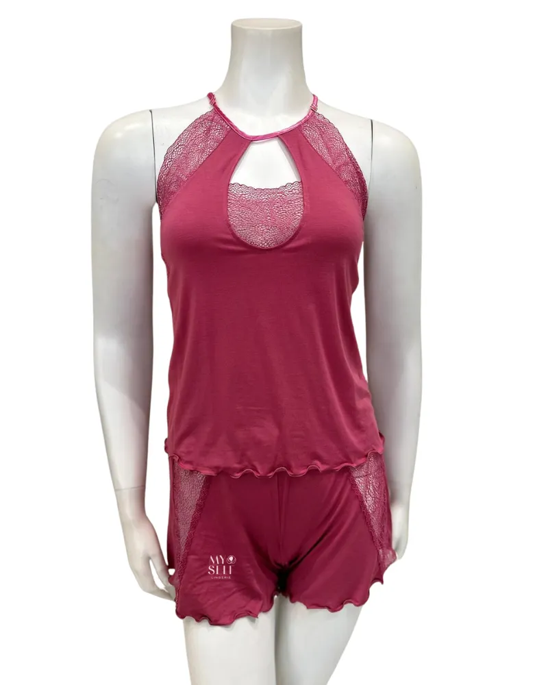 4030 Strawberry Lace Modal Cami & Shorts Pajamas Set
