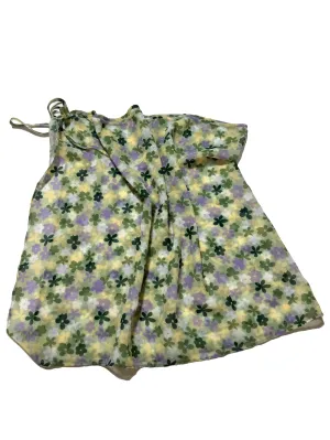 437- Green Floral Swim Skirt