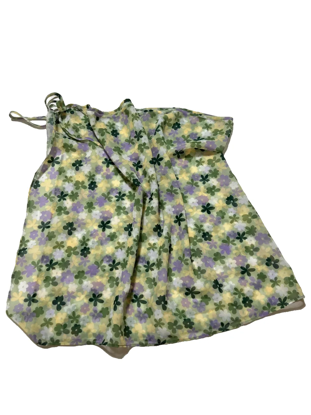 437- Green Floral Swim Skirt