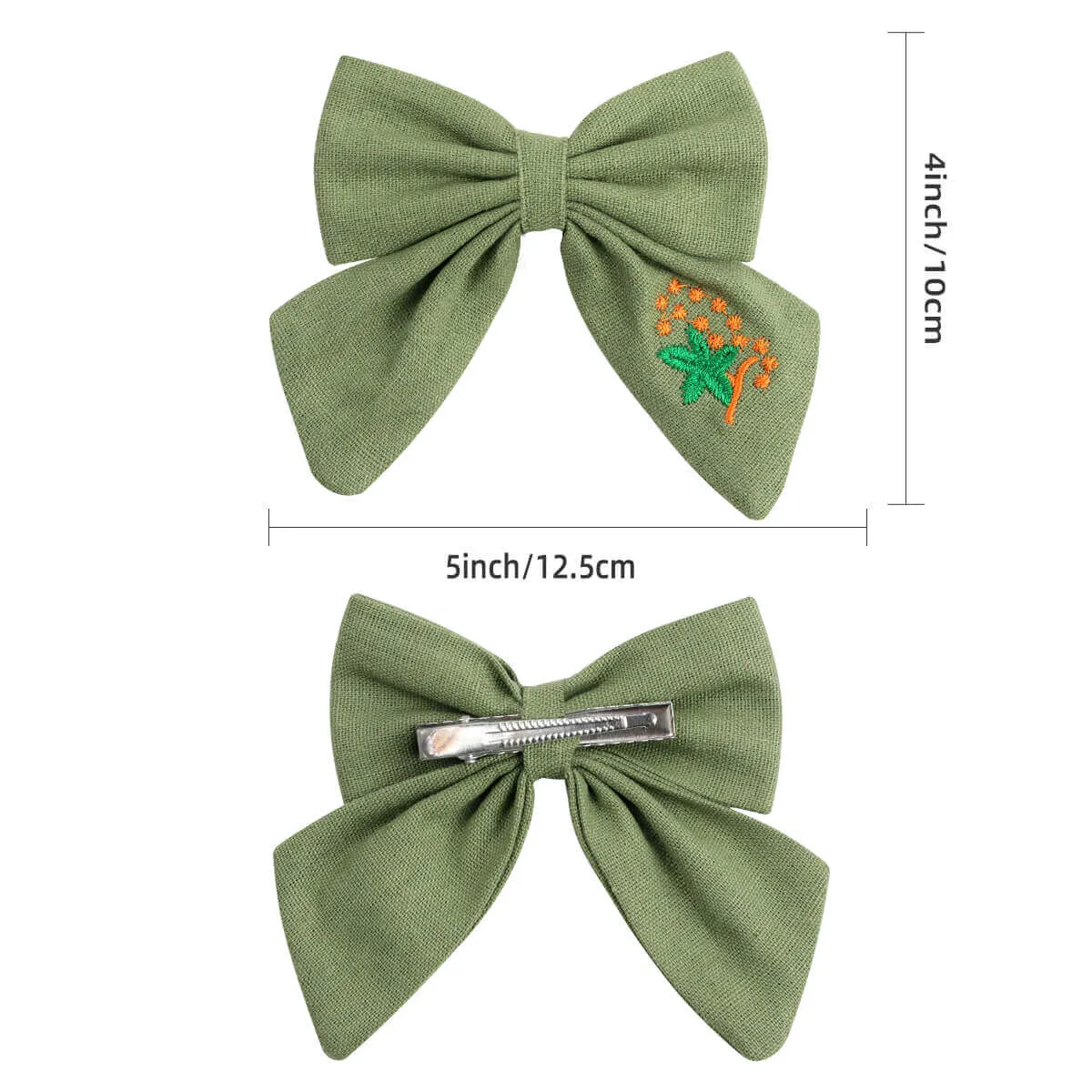 5'' Embroidery Sunflower Hair Bows